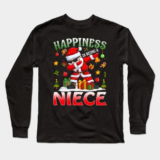 Happiness Is Being A Niece Santa Christmas Long Sleeve T-Shirt